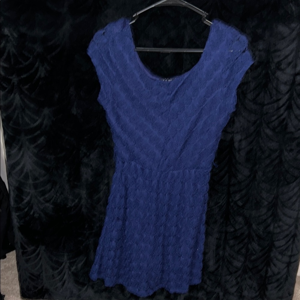 Elegant Blue Lace Dress